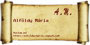 Alföldy Mária névjegykártya